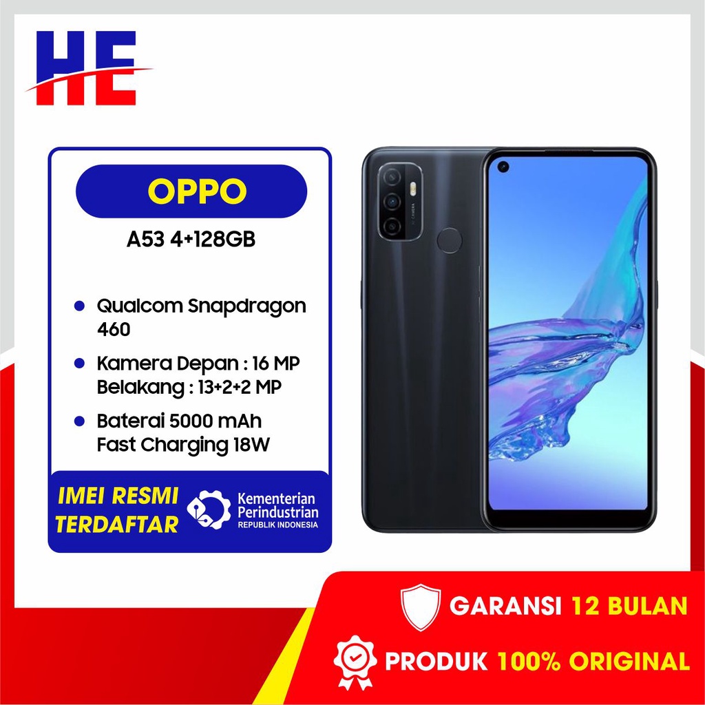Bekas Oppo A53 4/128GB Original LIKE NEW Garansi 30 Hari