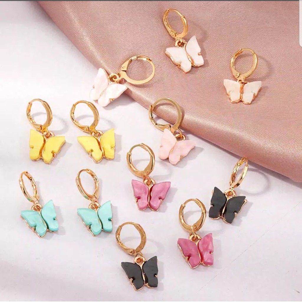 ANTING KOREA BUTTERFLY / ANTING FASHION KUPU MODIS ELEGANT / ANTING WANITA MURAH