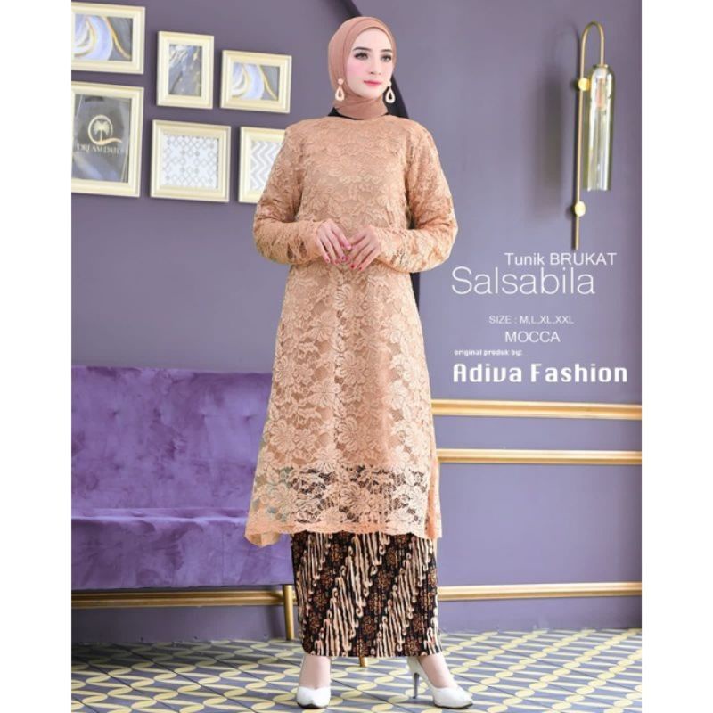 Permata Olshop / Kebaya Tunik Brokat AD / Kebaya Tradisional / Baju Kurung Wanita Modern / Tunik Brokat Modern / Kebaya Modern