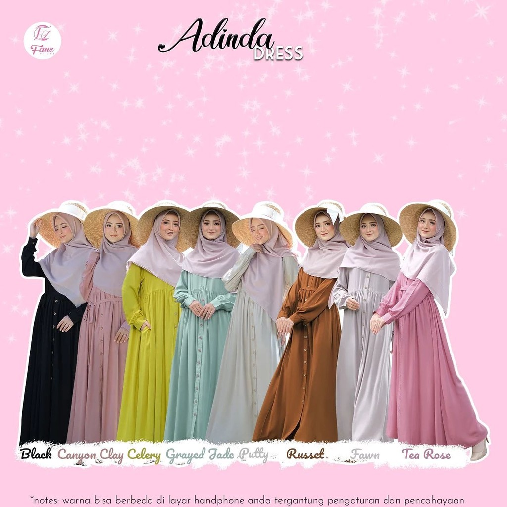 Adinda Dress Original By Fauz Hijab ( SUDAH READY STOCK)
