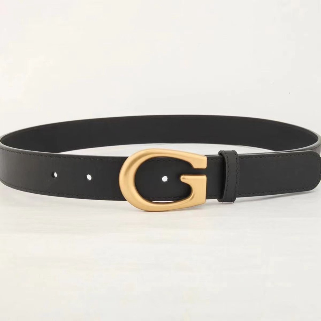 BGS-113 Sabuk Kulit Fashion G Ikat Pinggang Santai 2 Lapisan Kulit Sapi, Original Import Belt
