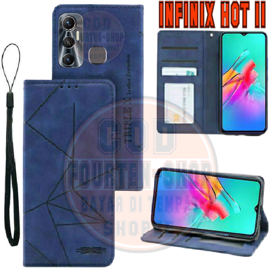 INFINIX HOT 11 Flip Case Flip Motif Dompet Casing HP Flip Motif Wallet Leather Cover untuk INFINIX H