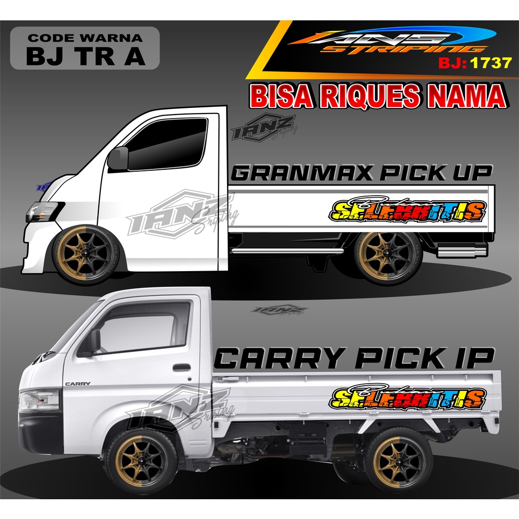 STICKER TULISAN BAK SAMPING SELEBRITIS GRANMAX PICK UP / STICKER BAK SAMPING GRANMAX / DECAL STICKER GRANMAX PICK UP