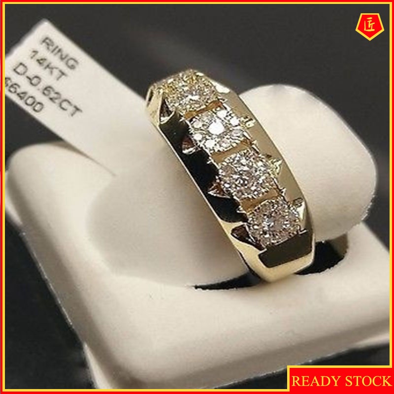 [Ready Stock]14K Gold Zircon Ring European and American Fashion