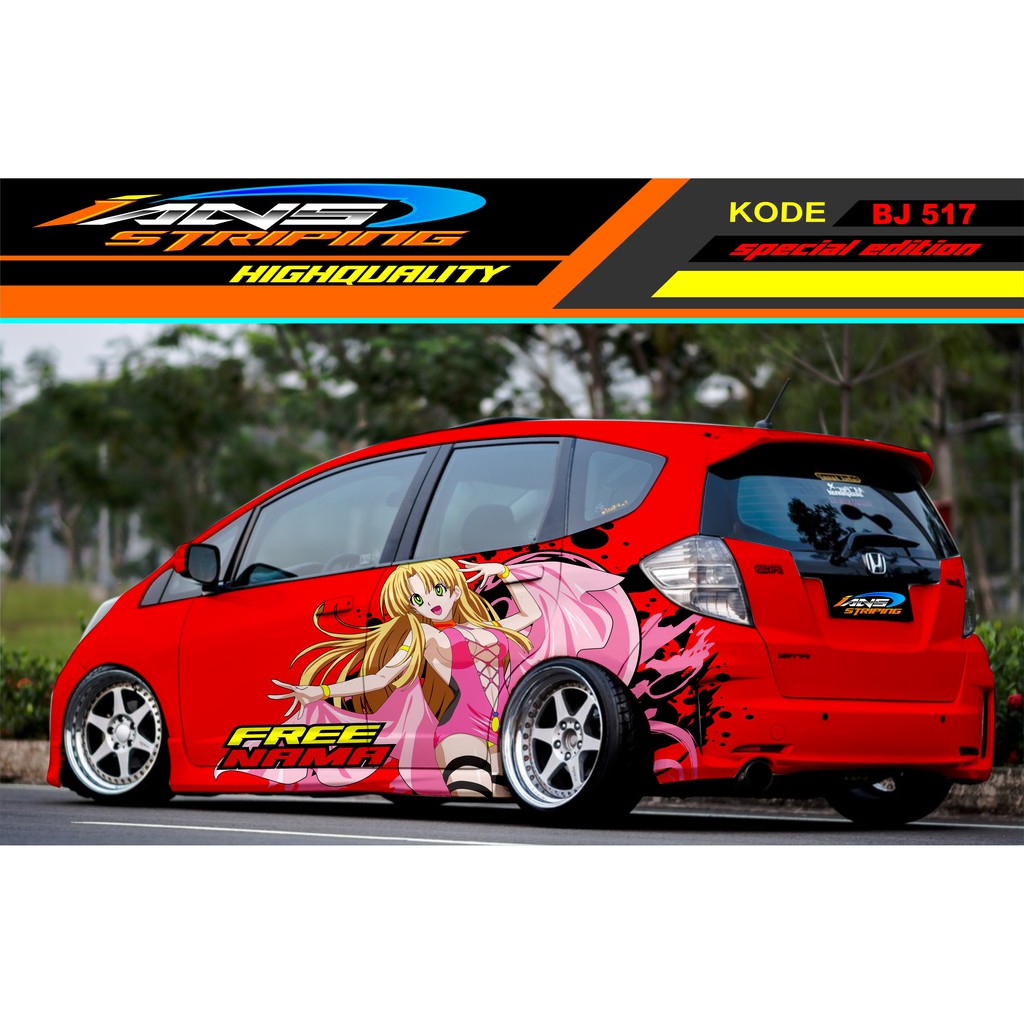 DECAL STICKER MOBIL JAZZ BRIO AGYA SIGRA YARIS / STICKER MOBIL ANIME / VARIASI STIKER MOBIL SAMPING