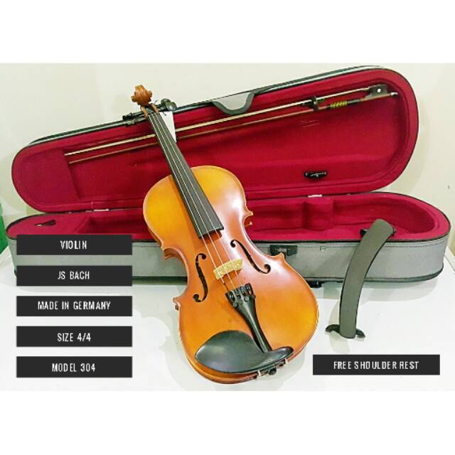Biola JS BACH 304 ukuran 4/4 bonus shoulder rest