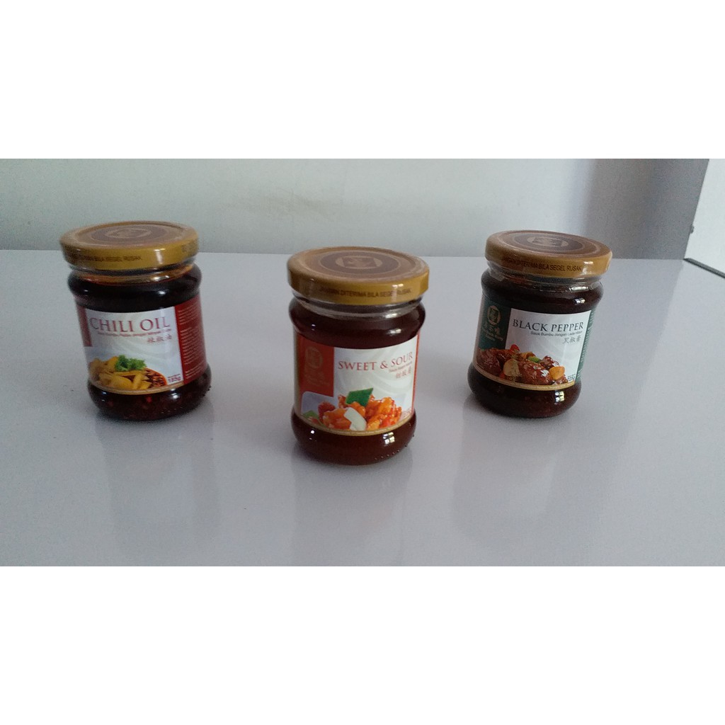 

The Duck King - paket 3 botol Chili Oil, Sweet and Sour, Black Pepper