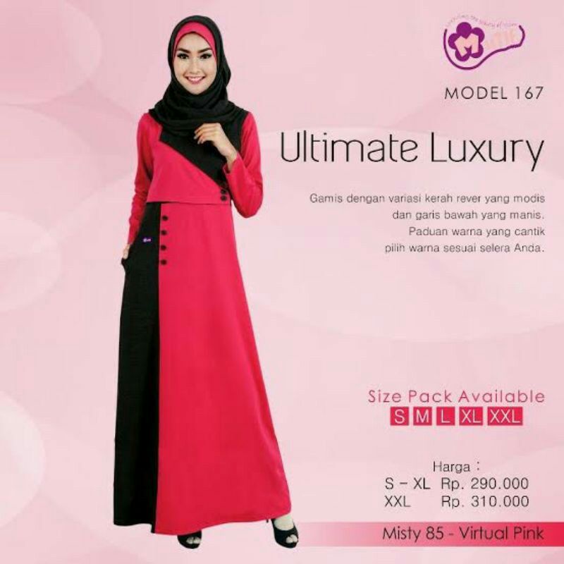 SALE Mutif Gamis Dewasa 167 Virtual Pink S