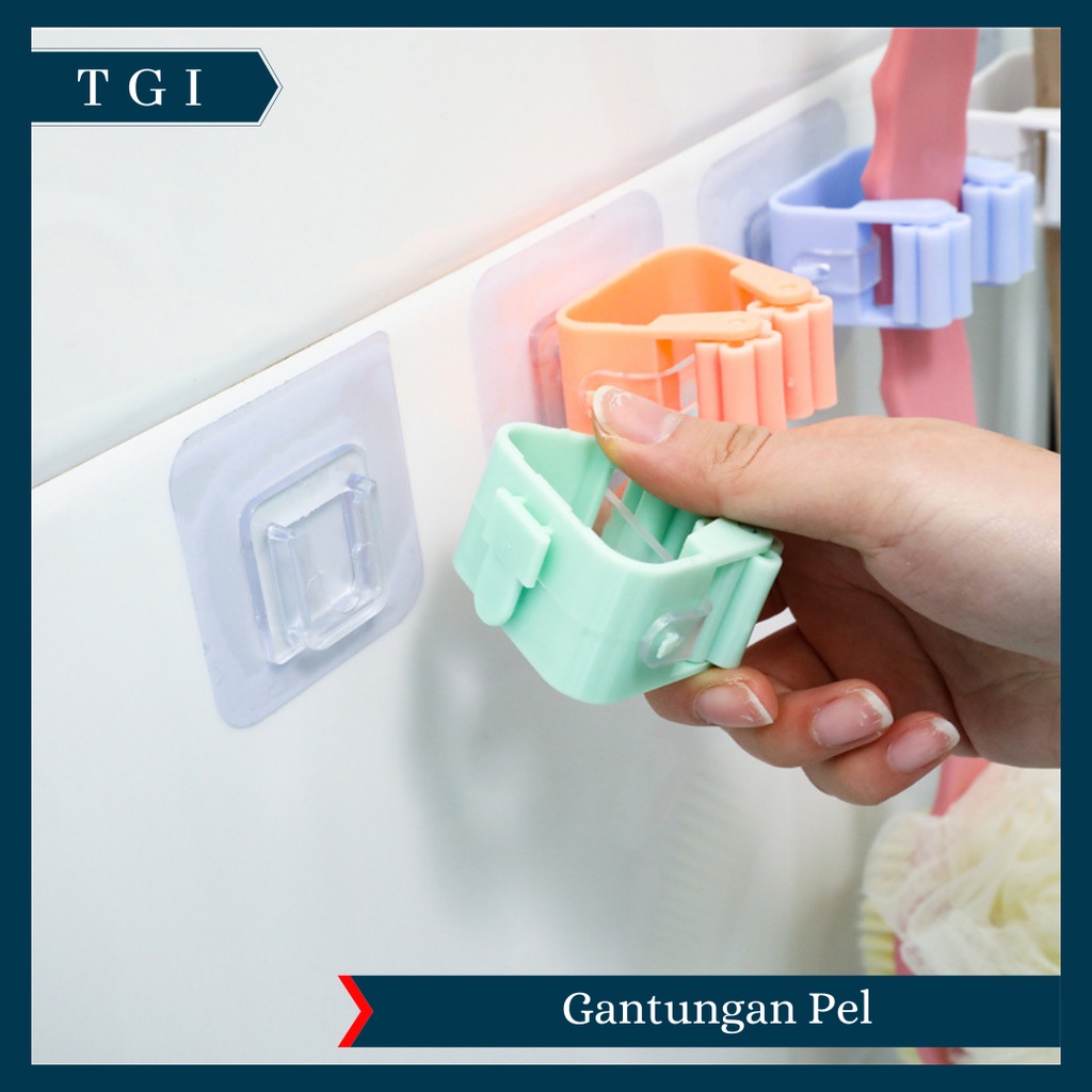 TGI - PENJEPIT GANTUNGAN SAPU PEL DI DINDING / MOP HOLDER / MOP BROOM HOLDER / GANTUNGAN SERBAGUNA