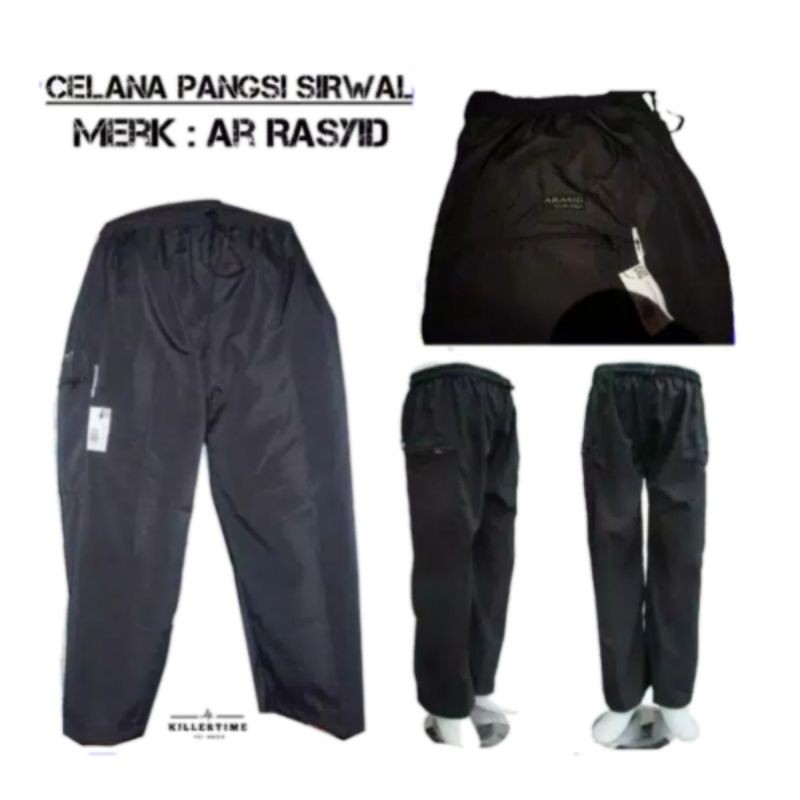 Celana Sirwal Pangsi HITAM Dewasa.Celana Sarung Sholat Silat