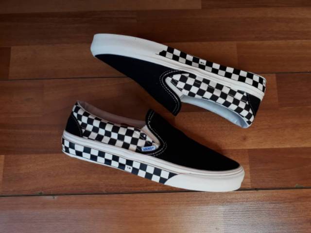 Vans SLIP ON SIDEWALL BLACK WHITE Waffle DT PREMIUM BNIB MADE IN CHINA Size 40/41/42/43/44