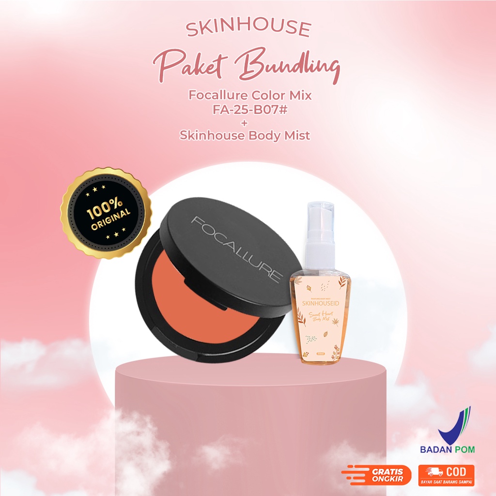 [ SKINHOUSEID ] PAKET BUNDLING FOCALLURE Color Mix FA25 / BODY MIST SKINHOUSEID 55ML