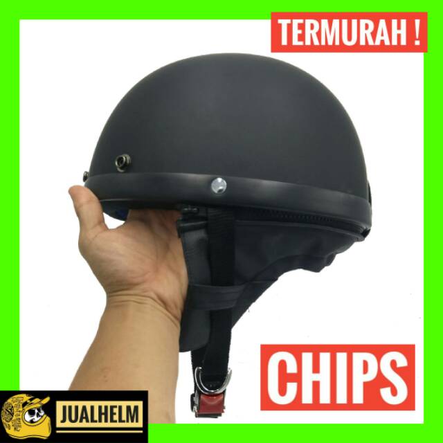 Helm Chips Hitam Doff / Helm Vintage / Helm Chip / Helm Classic