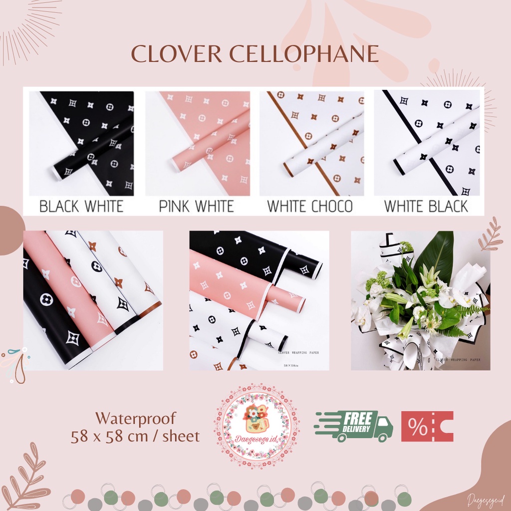 

[1 LEMBAR] FLOWER WRAPPING CLOVER CELLOPHANE WATERPROOF ECER | KERTAS CELLOPHANE KERTAS PEMBUNGKUS BUNGA KERTAS BUKET BUNGA HAND BOUQUET WRAPPING PAPER KERTAS KADO FLOWER WRAP