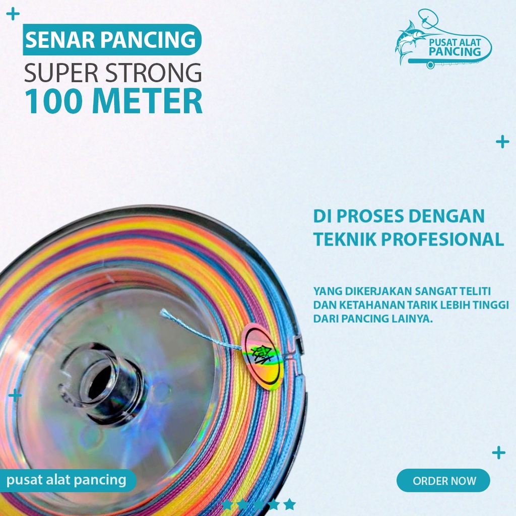 Senar Pancing Fishing X8 Tali Pancingan 100M Premium PE Fishing Line X8 Strength 3.10kg-18.6kg Senar Pancing Premium Braided Fishing