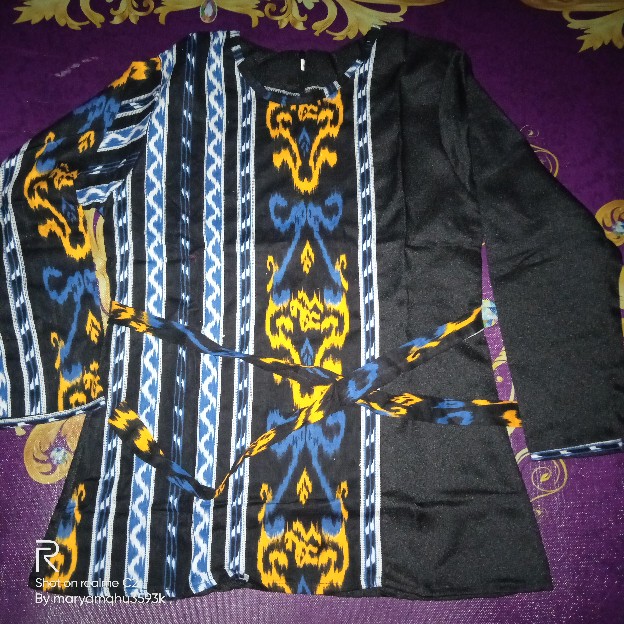 Tey-17 Batik Wanita Asj Sa Hrb026 Kenongo Kemeja Tosca Pendek