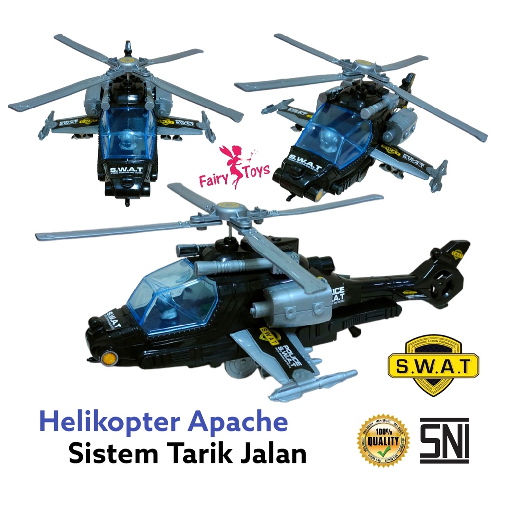 Mainan Helikopter Apache BP9771 - Mainan Diecast