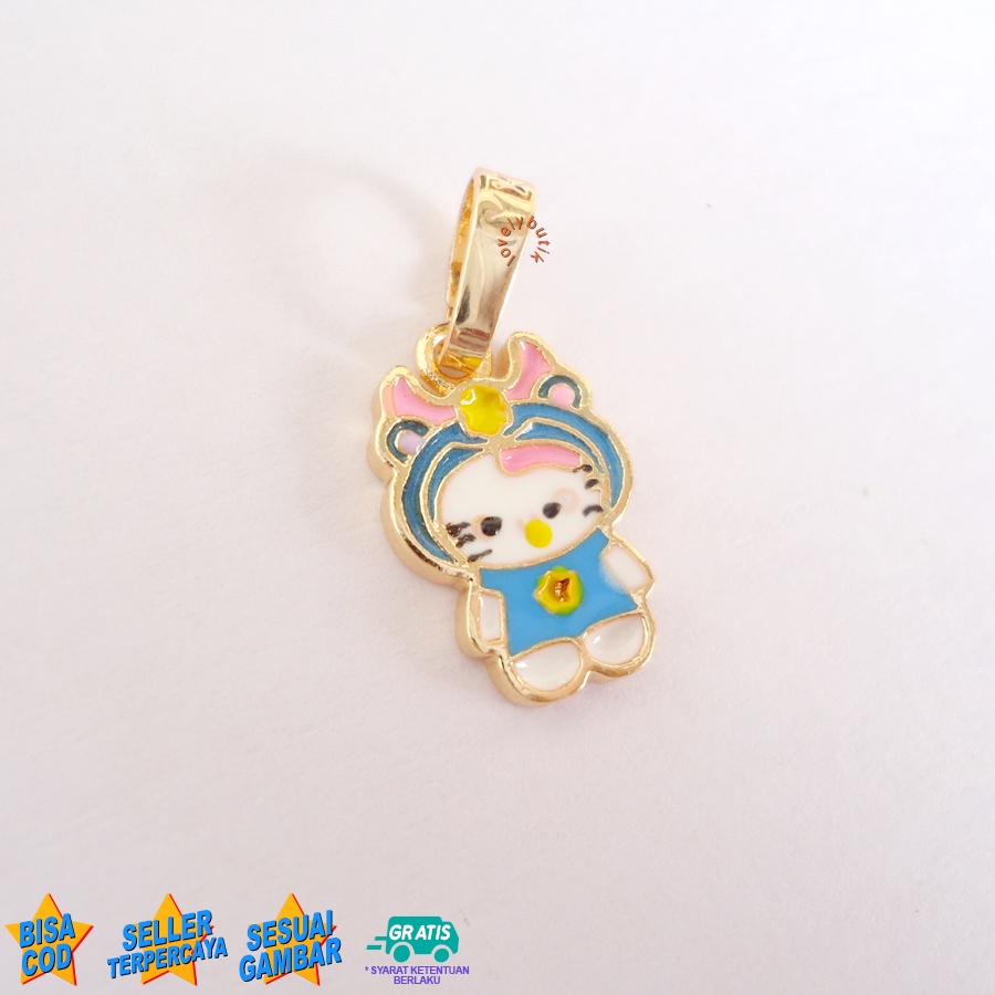 Lovelybutik - Liontin Kalung Anak Xuping Gold Lucu Cutie Blue Liontin Anak Lucu Tanpa Kalung