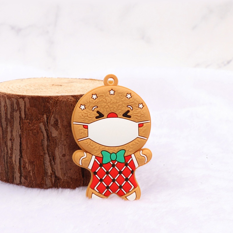 12 Pcs Ornamen Gingerbread Model Gantung Dengan Tali Warna-Warni Untuk Pohon Natal