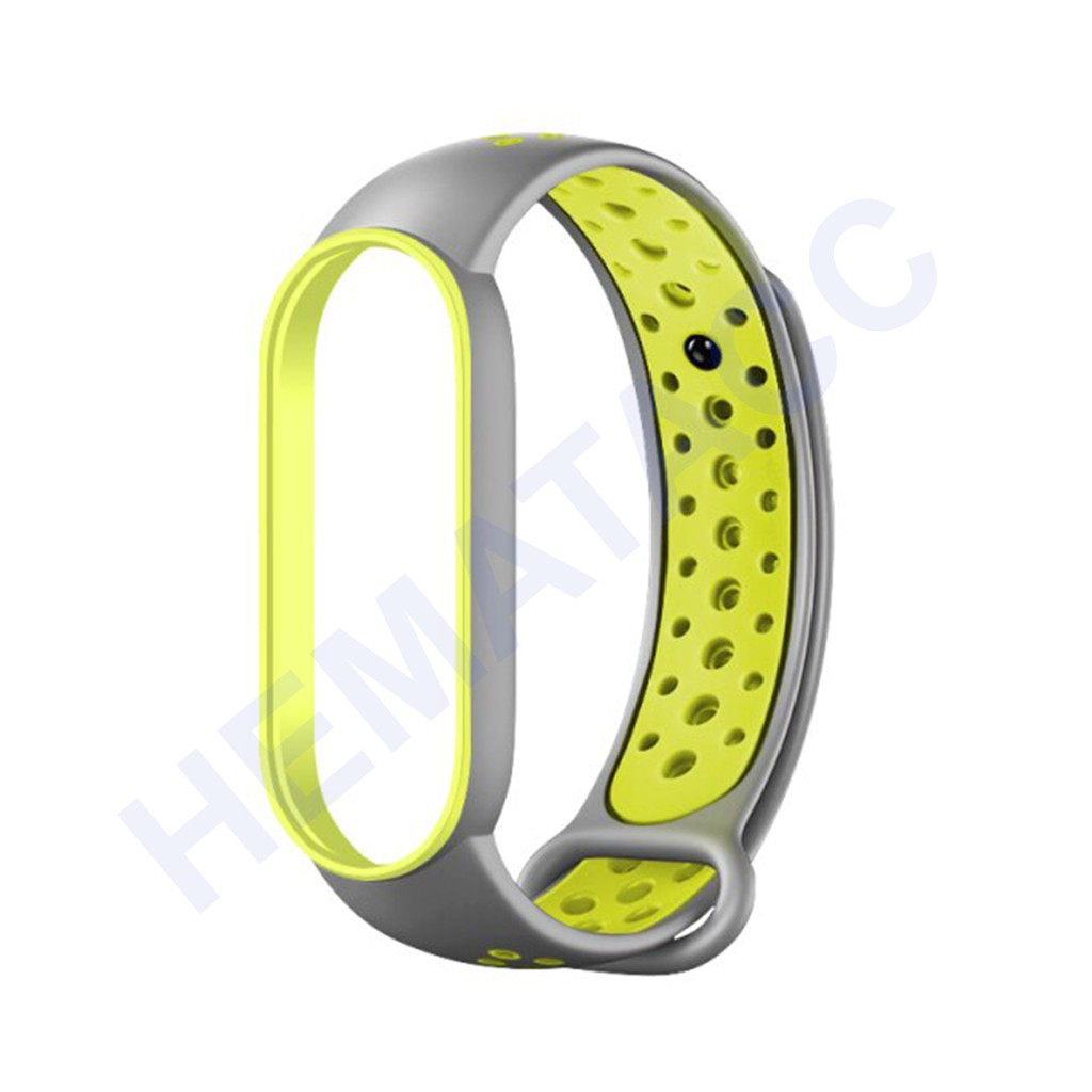Sporty Strap Mi Band 5 / Mi Band 6 / Tali Jam Sport Xiaomi Mi Band-Abu Hijau