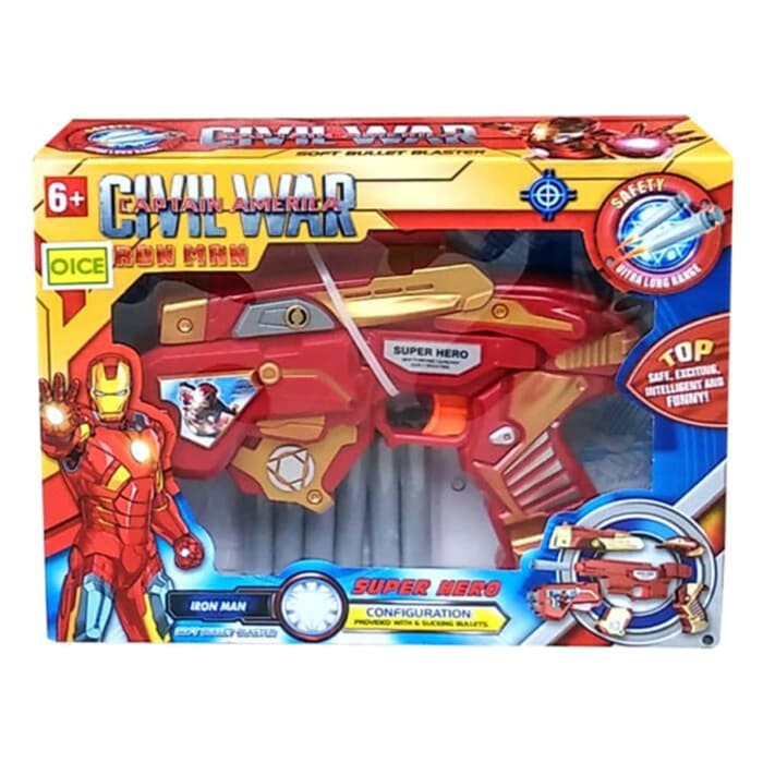 Mainan Mobil Aki C70E5  Pistol Pistolan Nerf Soft Bullet Gun Peluru Busa Kokang
