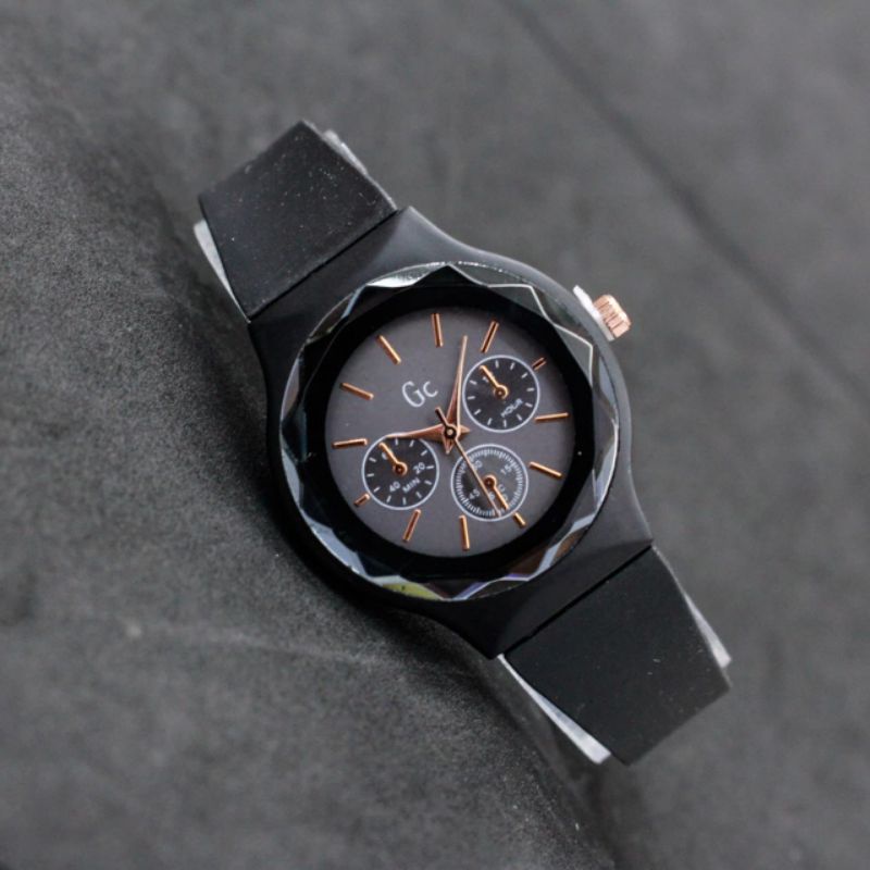 JAM TANGAN WANITA CEWEK FASHION GC SILICONE RUBBER WARNA MURAH