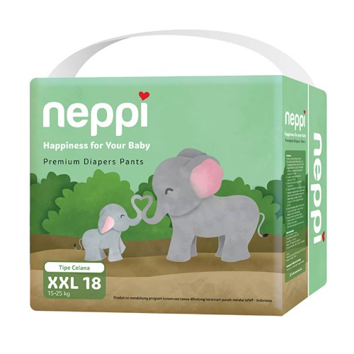 [PROMO FREE WIPES] Neppi Premium Baby Diaper Pants XXL 18  Sheets