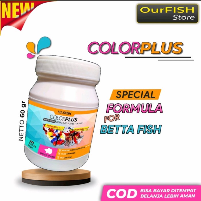 COLORPLUS - Pelet Premium Cupang With Astaxanthin 60 Gram