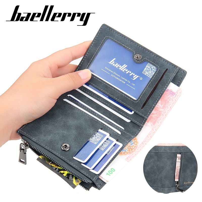 ORIGINAL BAELLERRY DR059 DOMPET UANG LIPAT DUAL SLETING BAHAN SINTETIS