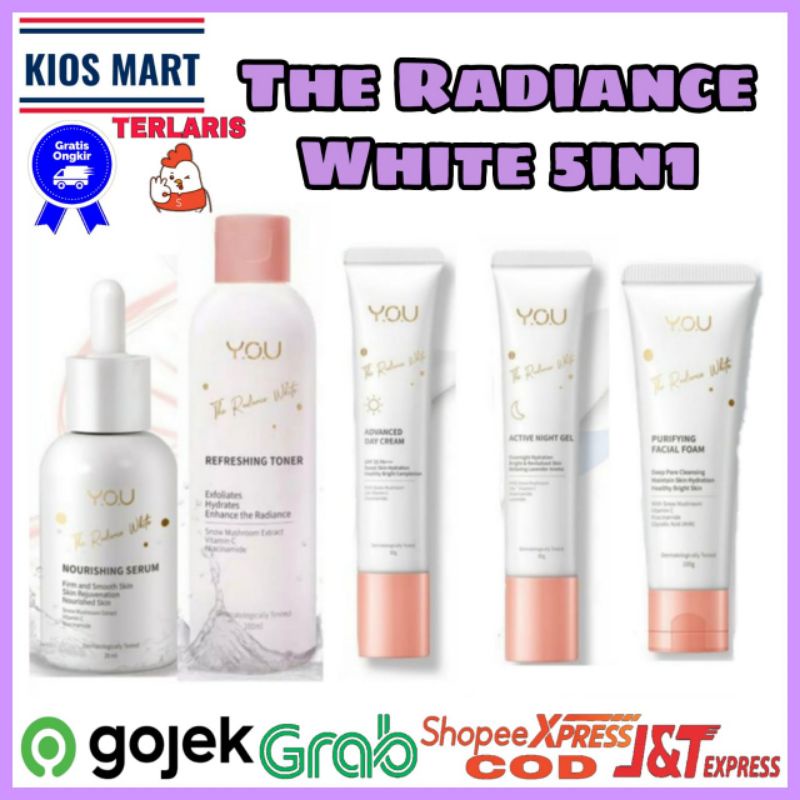 You The Radiance White Series Paket (Day Cream/Night Gel/Nourishing Serum/Toner/Facial Foam)