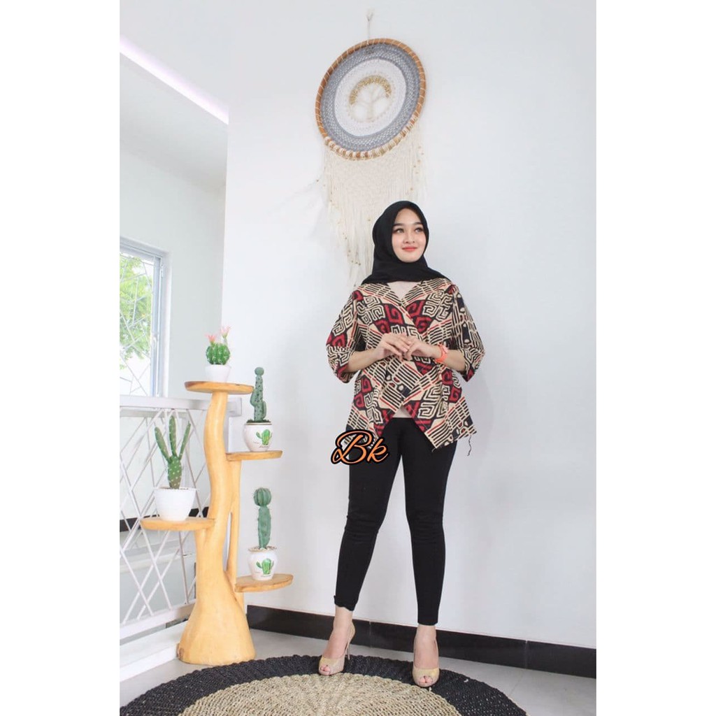 BLUS BATIK REMAJA MASA KINI ATASAN WANITA BATIK SONGKET JUMBO LD 110 CM BAJU JUMBO