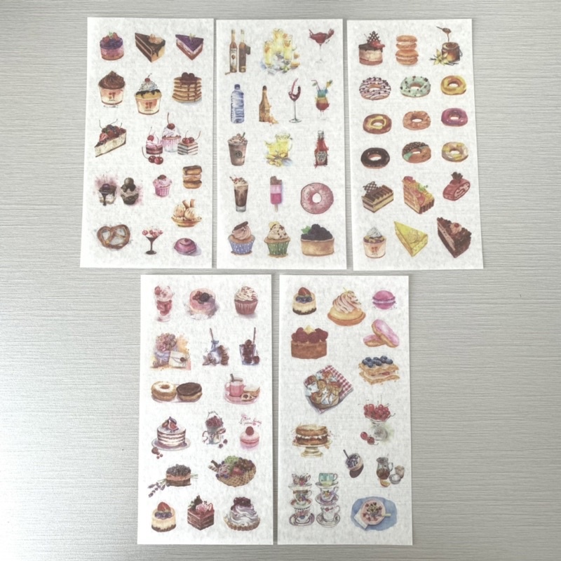 

5pcs/set cake and donut sticker stiker kue dan donat