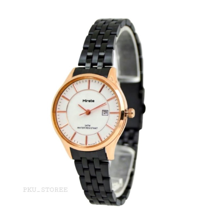 JAM TANGAN WANITA RANTAI STAINLIS BULAT MIRETE ORIGINAL TAHAN AIR JAM TANGAN CEWEK FITUR TANGGAL HIT