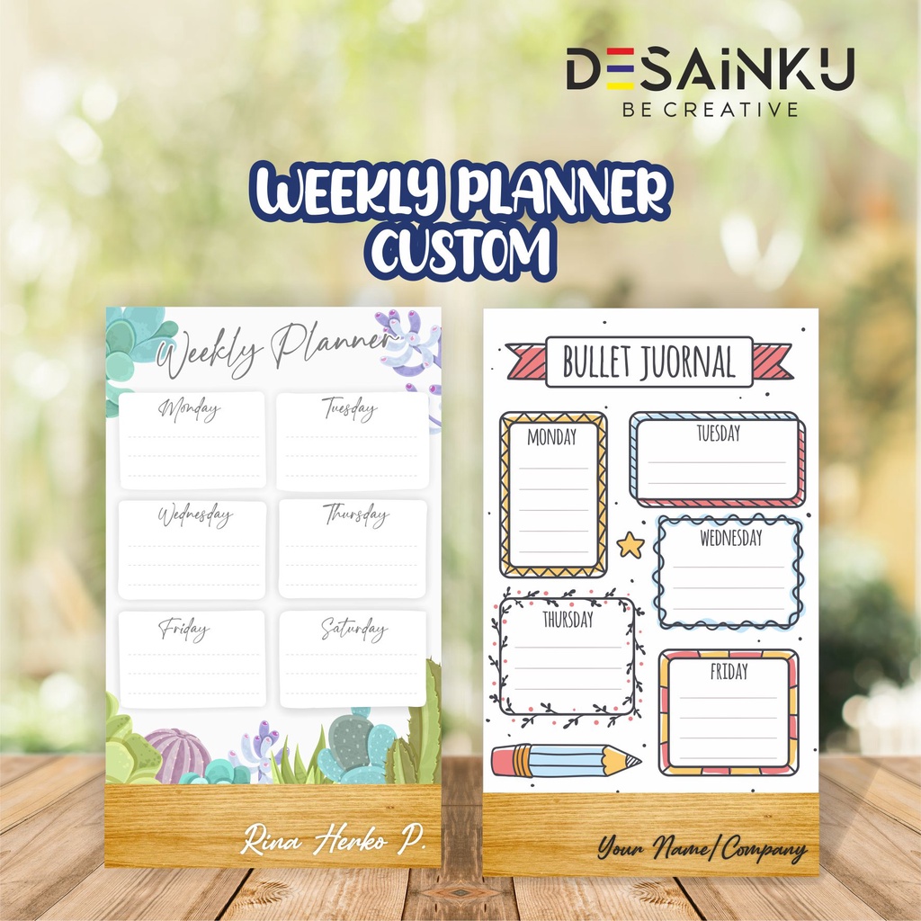 TERLARIS!! ( FREE Custom ) Acrylic Weekly Planner/To do List / Monthly Planner - 2mm &amp; 5mm