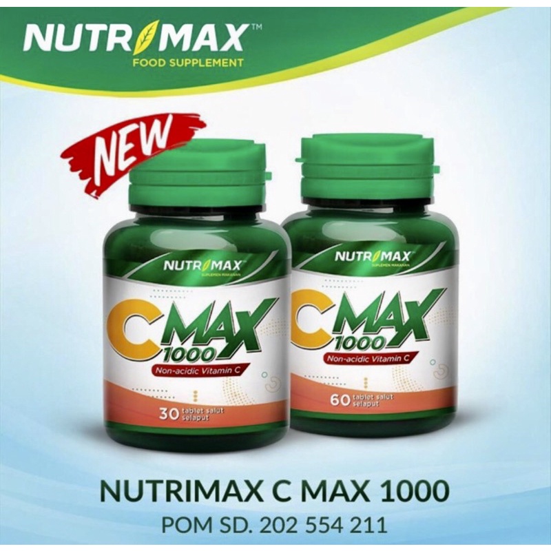 Nutrimax C MAX 1000 mg Vitamin C MAX Vit C 1000 Aman di Lambung Imun Daya Tahan Tubuh Plus Calcium