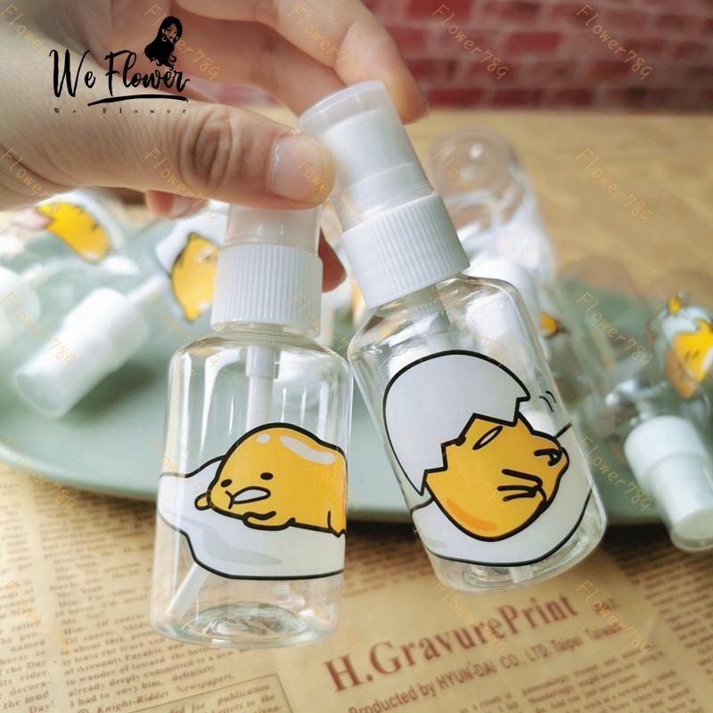 (We) Botol Spray Kosong Bahan Plastik Desain Gudetama Kapasitas 50/100ml Portabel Dapat Diisi Ulang