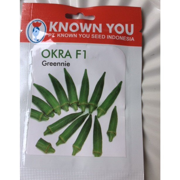 Benih Okra Hijau Greennie kemasan asli Known You Seed
