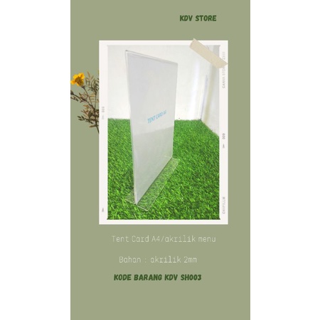 

Tent Card - Tent Holder - Tempat Brosur Akrilik Acrylic A4 Potrait T