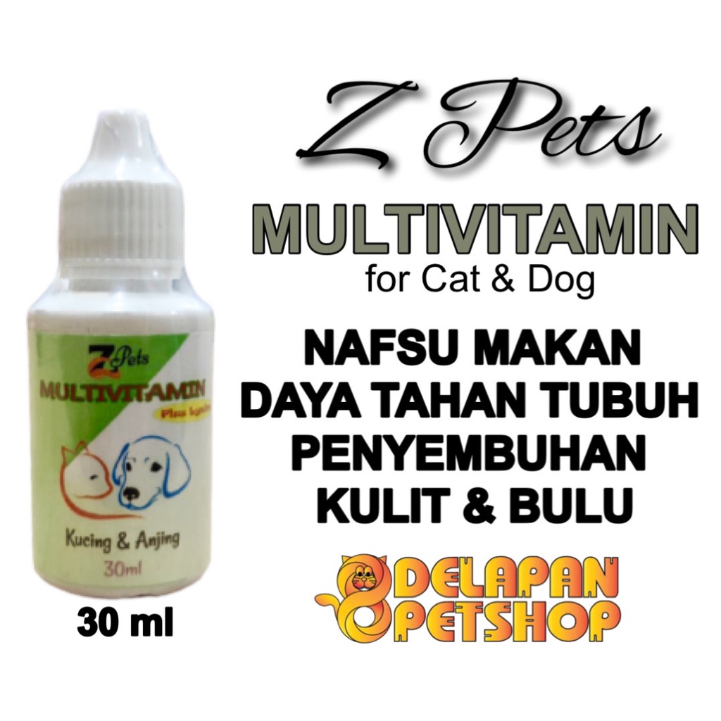 Z Pets MULTIVITAMIN 30 ml / Vitamin Suplemen Kucing Anjing / Cat &amp; Dog