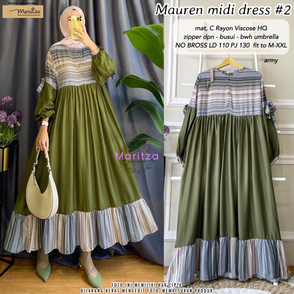 MIDI DRESS/GAMIS SUPER ELEGAN BUSUI DENGAN BWHN UMBRELLA ~ BAHAN COTTON RAYON VISCOSE HQ ~ MAUREN MI