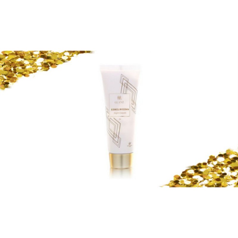 Glanz Edelweiss Night Cream KK Indonesia Regenerasi Sel Kulit Kelembaban Kulit dan Melawat Bakteri