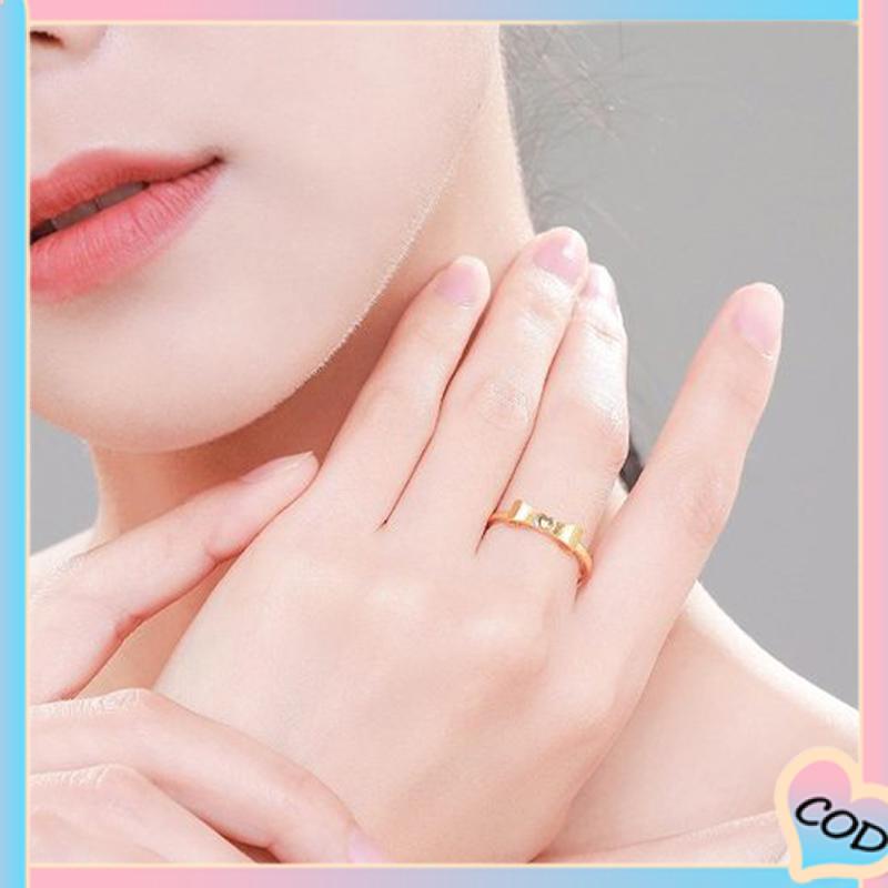 COD❤️ Busur Pembukaan Cincin Jari Telunjuk yang Dapat Disesuaikan Desain Niche Gaya Dingin Cincin Kelas Atas-A.one