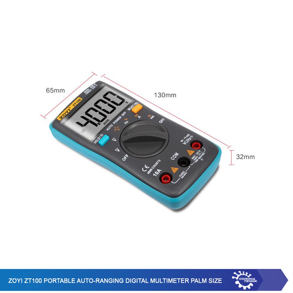 ZOYI ZT100 Portable Auto-Ranging Digital Multimeter Palm Size