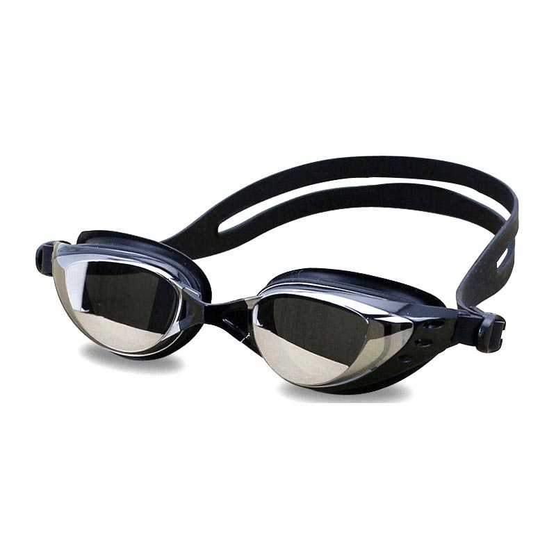 RUIHE KACAMATA RENANG COATING MIRRORED ANTI FOG UV PROTECTION KACA MATA DEWASA WARNA HITAM BIRU COWO