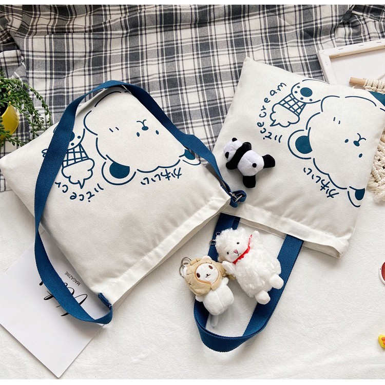 Tas Kanvas Cute Bear Simpel Motif by Go Green Shop 1020 Tas Kanvas Cute Bear Simpel Motif by Go Green Shop 1020