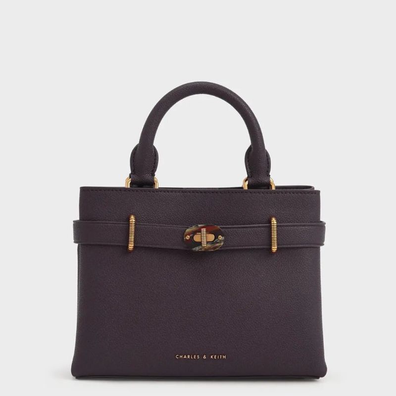 8.8 SALE | CK Double Handle Turn-Lock Structured Bag