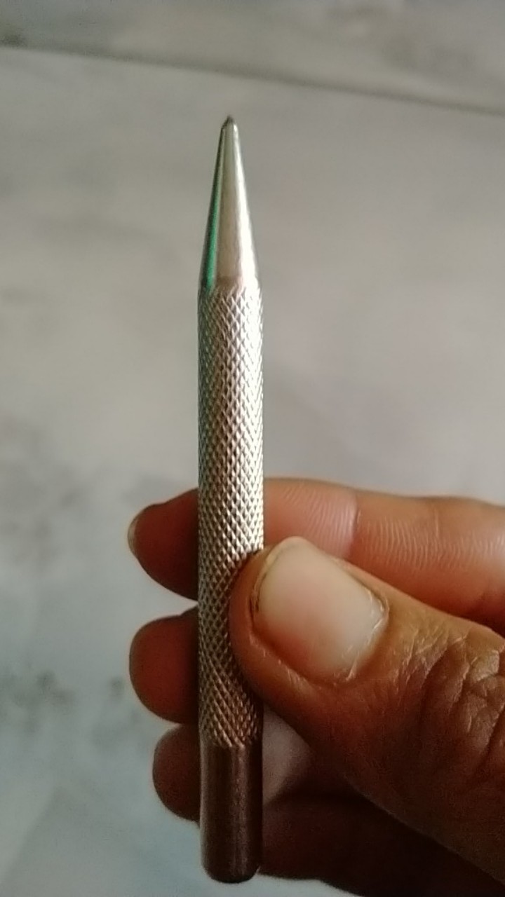 Automatic Centre Punch Anti Slip Knurling Handle Steel Metal Drill Tool /kt