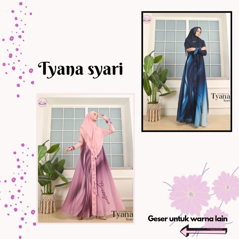 Gamis wanita terbaru//Baju gamis terbaru//Gamis syari terbaru//Tyana syari by Bungas (SIAP KIRIM)