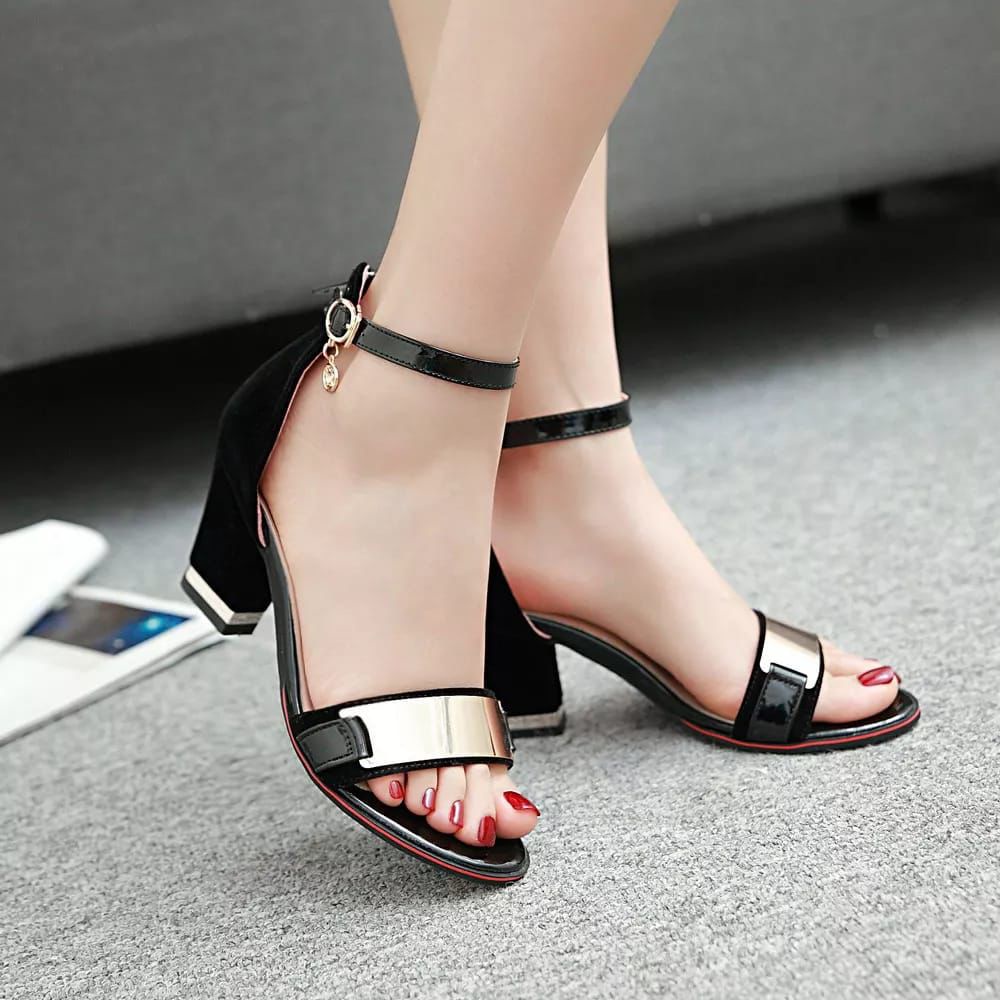 sandal wanita heels palta emas sandal emas sandal hak tahu