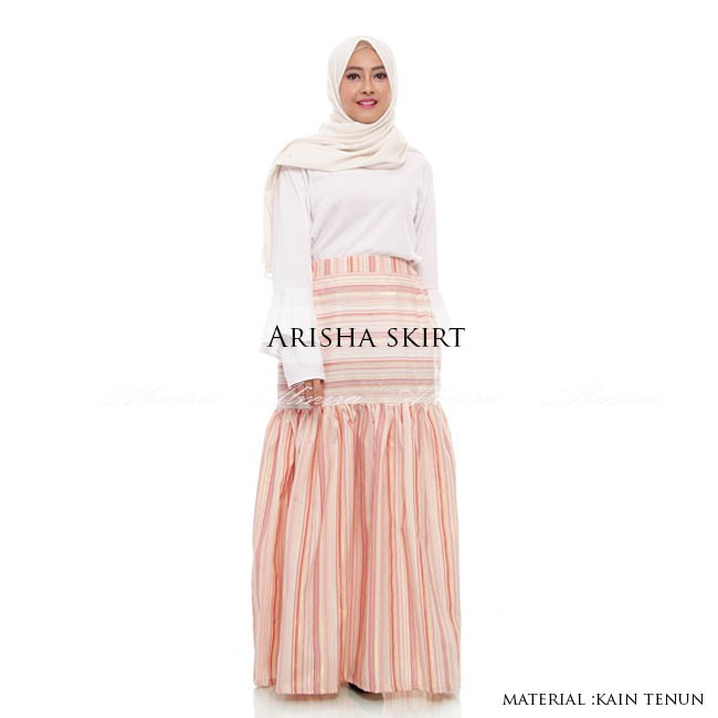 Rok Panjang Wanita Motif Maxi  Muslimah Cantik Arisha Long Skirt Kain Tenun Griyaraditya Almira